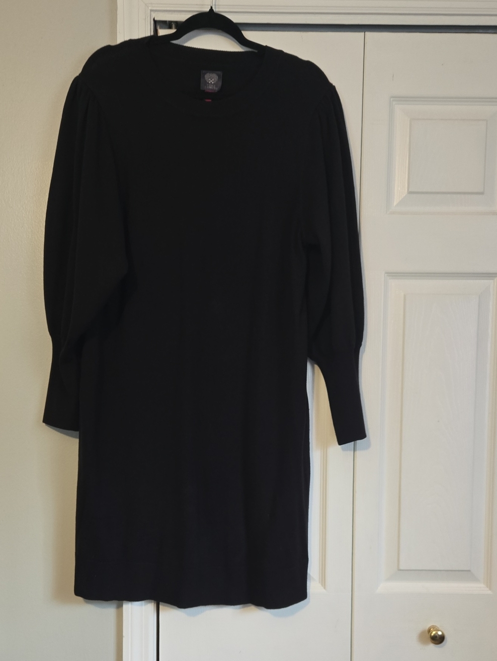 Black Crewneck Sweater Dress - Classic Long Sleeve